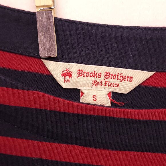Brooks Brothers Casual Long Sleeve Crew Neck T Shirt Womens Size S Blue Red - Picture 3 of 10